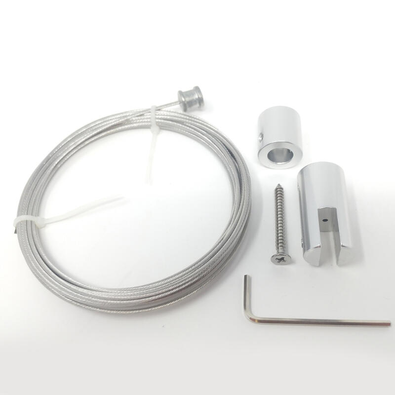 Kit câble ∅ 1.5mm suspension (2m) panneau + de 1/4'' jusqu'à 3/8''