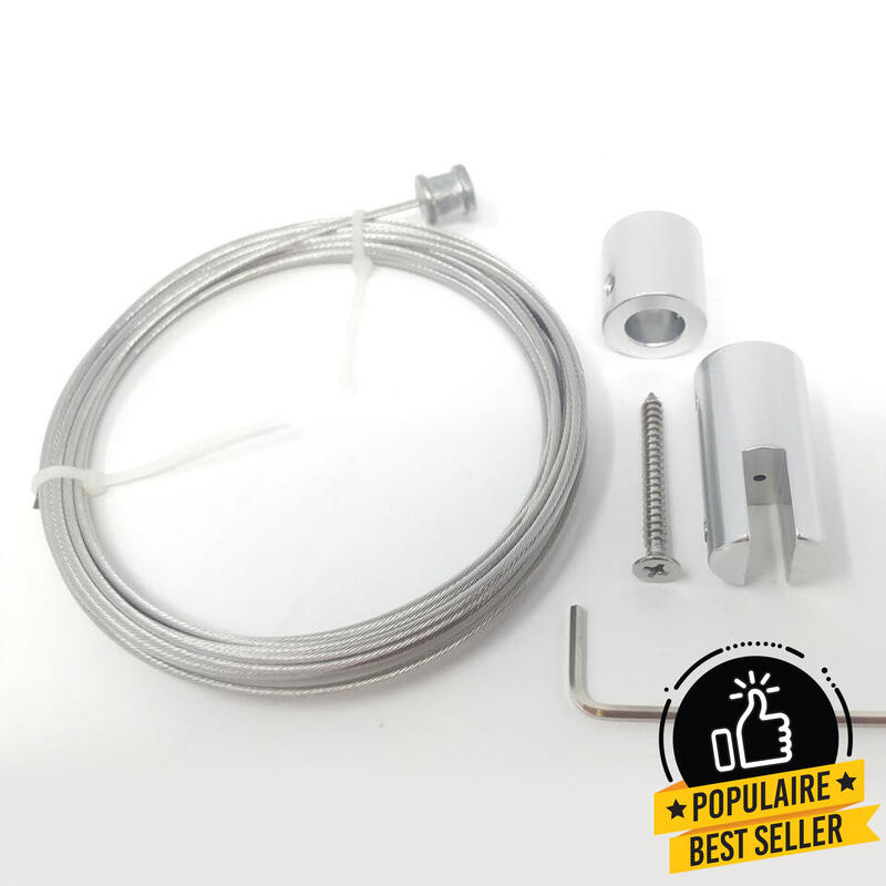 Kit câble de suspension (2m) pour panneau jusqu'à 6mm (1/4'')